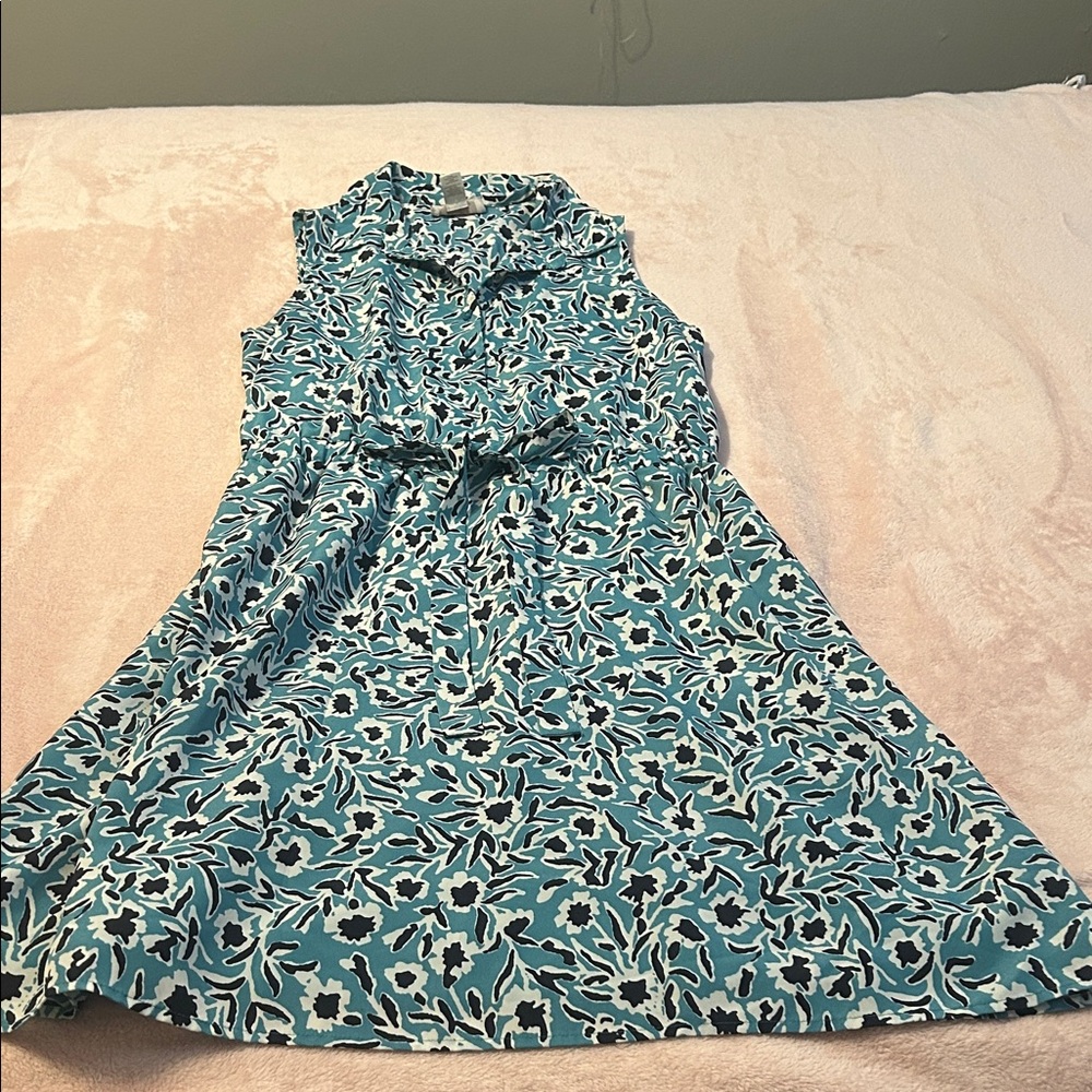 LOFT Teal Floral Mini Dress